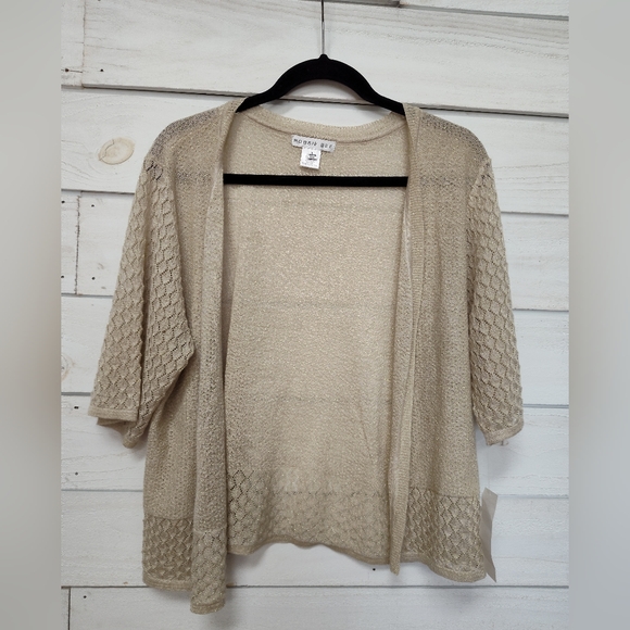 Robbie Bee gold 3/4 sleeve cardigan - Picture 1 of 6